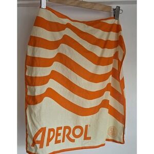 Aperol Bandana Orange Cream Striped Cotton Casual Scarf Wrap Coastal